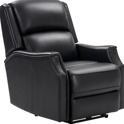 Conrad Big & Tall Power Recliner w/ Power Head Rest & Lumbar in Shoreham Blue Top Grain Leather